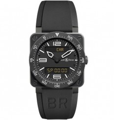 Bell & Ross BR 03-92 Aviation Esfera negra PVD para hombre BR0392-AVIA-CA Replica Reloj