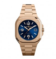 Bell & Ross BR 05 automatico de oro rosa con esfera azul electrico oscuro BR05A-BLU-PG/SPG Replica Reloj