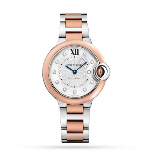 Cartier Ballon Bleu De Cartier Movimiento mecanico de 33 mm con cuerda automatica de acero en oro rosa W3BB0021