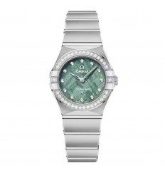 Omega Constellation de 25 mm para mujer, verde, O13115256099001