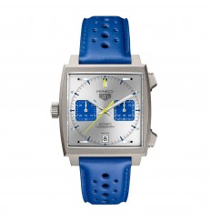 TAG Heuer Monaco Chronograph Racing Blue Edicion limitada 39 mm para hombre plateado CAW218C.FC6548