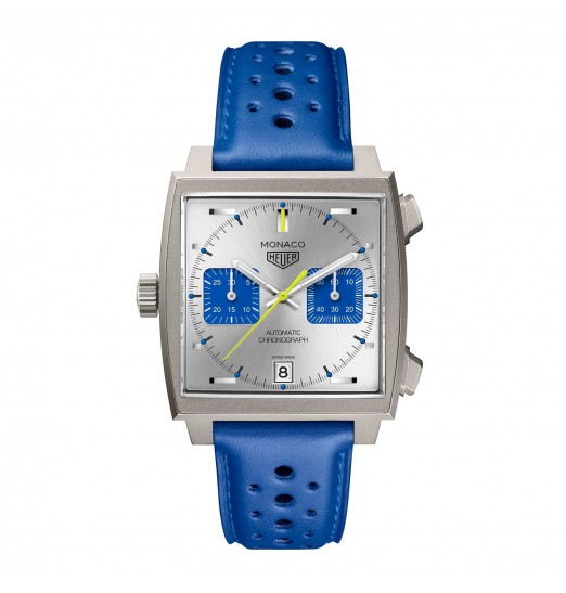 TAG Heuer Monaco Chronograph Racing Blue Edicion limitada 39 mm para hombre plateado CAW218C.FC6548