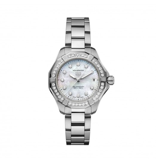 TAG Heuer Aquaracer Professional 200 Solargraph 34 mm para mujer Madreperla Diamantes WBP1314.BA0005