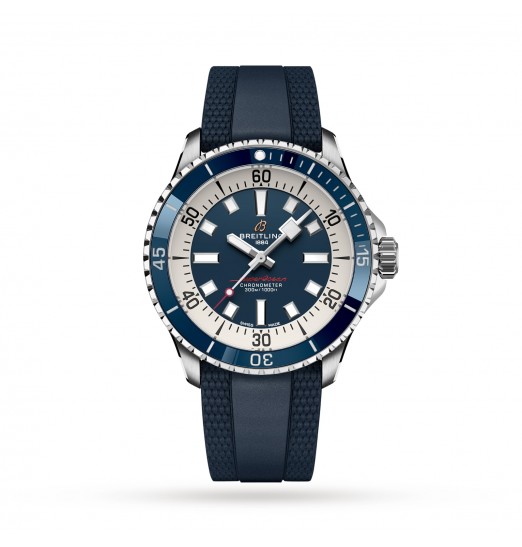 Breitling Superocean Automatico 42 con correa de caucho de acero inoxidable A17375E71C1S1