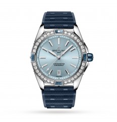 Breitling Super Chronomat Automatico 38 con correa de caucho azul A17356531C1S1