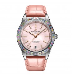 Breitling Chronomat Automatico 36 de mujer con correa de cuero rosa Mar del Sur G10380BB1K1P1