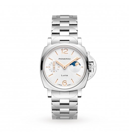 Panerai Luminor Due Luna 38 mm para mujer - Acero inoxidable PAM01301