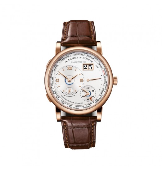 A Lange&Sohne LANGE 1 ZONA HORARIA en oro rosa de 18 quilates 136.032 réplica de reloj