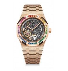 Audemars Piguet Royal Oak Frosted Gold Rueda de equilibrio doble calada 15412OR.YG.1224OR.01 réplica de reloj