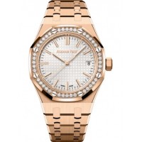 Audemars Piguet Royal Oak Automatico Oro rosa 37 mm Esfera plateada Diamante 15551OR.ZZ.1356OR.01 réplica de reloj