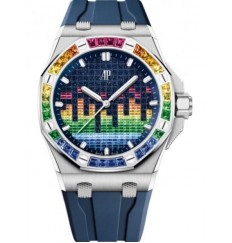 Audemars Piguet Royal Oak Offshore Selfwinding-Music Edition Oro blanco 43 mm Esfera azul 15601BC.YY.D343CA.01 réplica de reloj