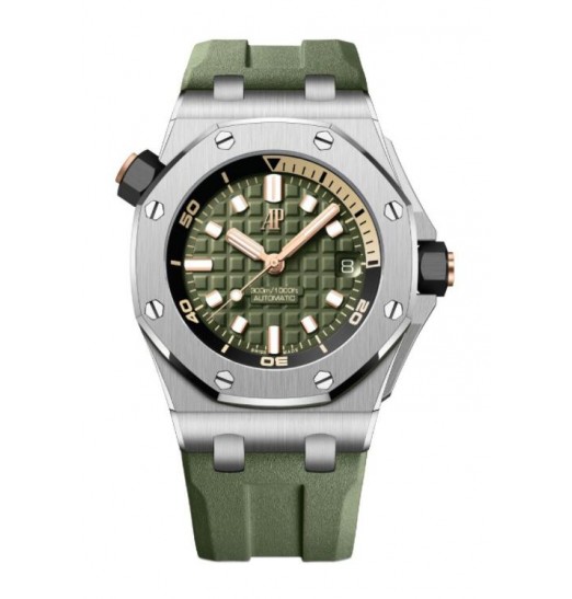 Audemars Piguet Royal Oak Offshore Diver Acero inoxidable Verde 15720ST.OO.A052CA.01 réplica de reloj