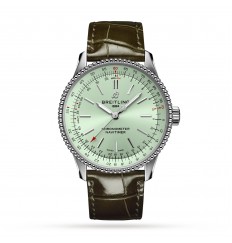 Breitling Navitimer Automatico 35 Correa de cuero de acero inoxidable - menta A17395361L1P2 réplica de reloj