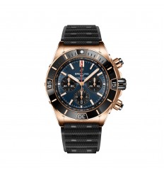 Breitling Super Chronomat B01 44 con correa de caucho en oro rojo de 18 k RB01362A1C1S1 réplica de reloj