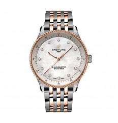 Breitling Navitimer 32 mm para mujer Acero inoxidable de nacar blanco y oro rojo de 18 k U77320E61A1U1 réplica de reloj