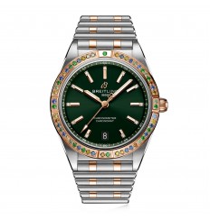 Breitling Chronomat Automatico 36 para mujer de acero inoxidable verde mar del sur y pulsera de oro rosa de 18 quilates U10380611L1U1 réplica de reloj