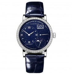 A. Lange & Sohne Little Lange 1 fase lunar Oro blanco con bisel de diamantes 182.886 réplica de reloj A. Lange & Sohne Little Lange 1 fase lunar Oro blanco con bisel de diamantes 182.886 réplica de reloj