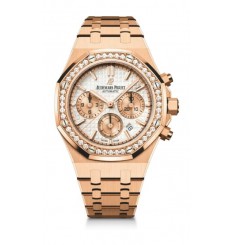 Audemars Piguet Royal Oak Chronograph 38 Oro rosa Diamante Plata 26315OR.ZZ.1256OR.01 réplica de reloj