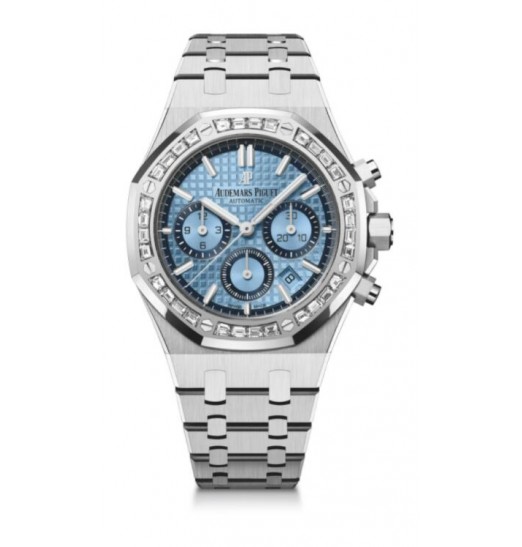 Audemars Piguet Royal Oak Chronograph 38 Oro blanco Diamante Azul claro 26318BC.ZZ.1256BC.01 réplica de reloj