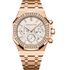 Audemars Piguet Royal Oak Automatico Cronografo 38 mm Oro rosa Esfera plateada 26715OR.ZZ.1356OR.01 réplica de reloj