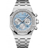 Audemars Piguet Royal Oak Cronografo automatico Acero inoxidable 38 mm Diamante azul claro 26715ST.ZZ.1356ST.01 réplica de reloj