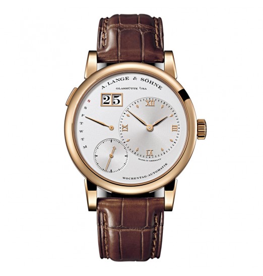 A Lange&Sohne Lange 1 Daymatic Silver Dial 18kt Rose Gold para hombre 320.032 réplica de reloj