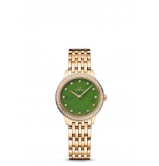 Omega De Ville Quartz 27.5 434.55.28.60.99.001 Oro Amarillo Diamante Jade Diamante Pulsera réplica de reloj