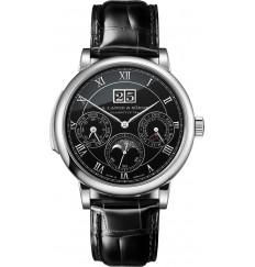 A. Lange& Sohne Saxonia Minute Repeater Perpetual 607.091FE Platino Esmalte Negro réplica de reloj