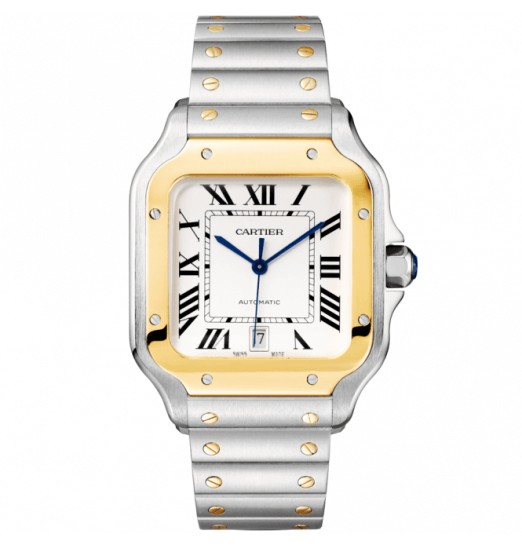 Cartier Santos de Cartier grande de acero y oro amarillo de 18 quilates W2SA0009 réplica de reloj