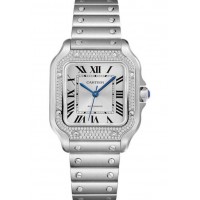 Diamante mediano Cartier Santos con W4SA0005 intercambiable réplica de reloj