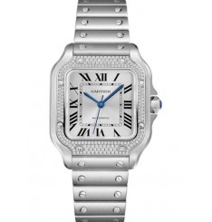 Diamante mediano Cartier Santos con W4SA0005 intercambiable réplica de reloj