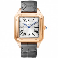 Cartier Santos Dumont XL Esfera de oro rosa de 18 quilates y plata WGSA0032 réplica de reloj