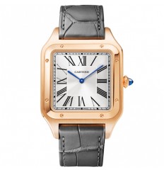 Cartier Santos Dumont XL Esfera de oro rosa de 18 quilates y plata WGSA0032 réplica de reloj