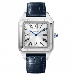 Cartier Santos Dumont XL Acero y esfera plateada WSSA0032 réplica de reloj