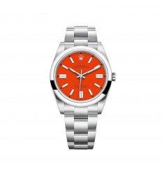 Rolex Oyster Perpetual 41 Pulsera Oyster con esfera roja coral réplica de reloj