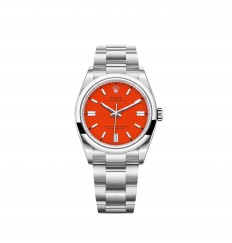 Rolex Oyster Perpetual 36 Coral Red Dial pulsera Oyster réplica de reloj