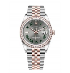 Rolex Datejust 36 Everose Rolesor Oystersteel y M126281RBR-0017 de oro de 18 quilates réplica de reloj