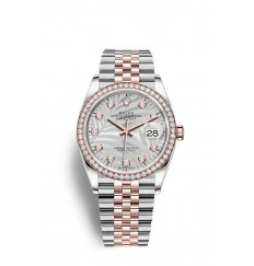 Rolex Datejust 36 Oystersteel Oro Everose y diamantes M126281RBR-0025 réplica de reloj