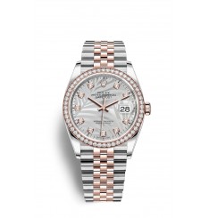 Rolex Datejust 36 Oystersteel Oro Everose y diamantes M126281RBR-0025 réplica de reloj
