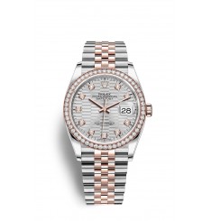 Rolex Datejust 36 Oystersteel Oro Everose y diamantes M126281RBR-0027 réplica de reloj Rolex Datejust 36 Oystersteel Oro Everose y diamantes M126281RBR-0027 réplica de reloj