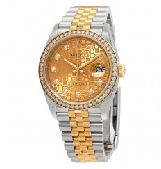 ROLEX Datejust 36 Champagne Jubilee motivo marcar diamante M126283RBR-0019 réplica de reloj