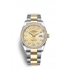 Rolex Datejust 36 Oystersteel oro amarillo y diamantes M126283RBR-0030 réplica de reloj