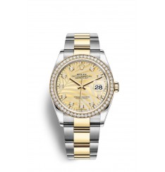 Rolex Datejust 36 Oystersteel oro amarillo y diamantes M126283RBR-0030 réplica de reloj