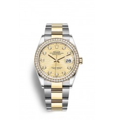 Rolex Datejust 36 Oystersteel oro amarillo y diamantes M126283RBR-0032 réplica de reloj