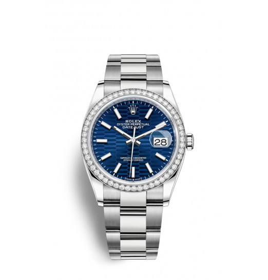 Rolex Datejust 36 Oystersteel y oro blanco M126284RBR-0042 réplica de reloj