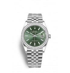 Rolex Datejust 36 Oystersteel oro blanco y diamantes M126284RBR-0043 réplica de reloj