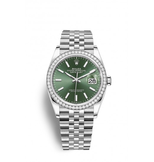 Rolex Datejust 36 Oystersteel oro blanco y diamantes M126284RBR-0043 réplica de reloj