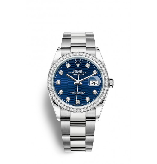 Rolex Datejust 36 Oystersteel y oro blanco M126284RBR-0050 réplica de reloj