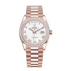Rolex Day-Date 36 oro Everose de 18 quilates M128345RBR-0054 réplica de reloj