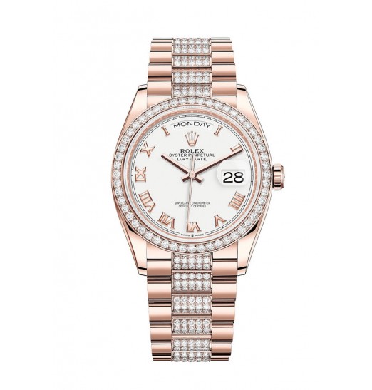 Rolex Day-Date 36 oro Everose de 18 quilates M128345RBR-0055 réplica de reloj
